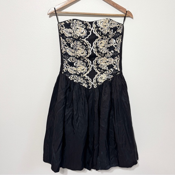 bolero for black dress Black crêpe dress with embroidered bolero main image 1